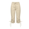 thumbnail image 4 of DailyTrove Women's Drawstring Capri Pants, Casual Summer Denim Cropped Pants, 4 of 6