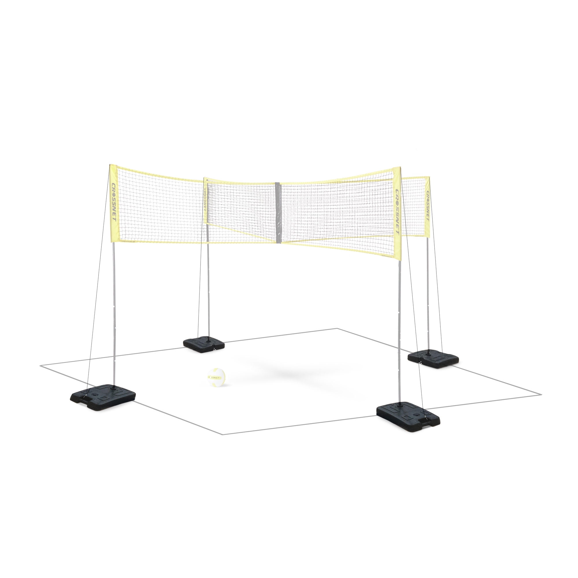Indoor Base Set for Four Square Volleyball Inside Gym Game