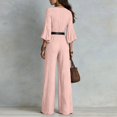 thumbnail image 4 of JoveMarine Womens Jumpsuits High Waist Long with Belt - Versatile Work Daily One Piece, Jumpsuits for Women Dressy Casual Jumpsuit, Formal Jumpsuits for Women for Office,Pink 2XL, 4 of 4