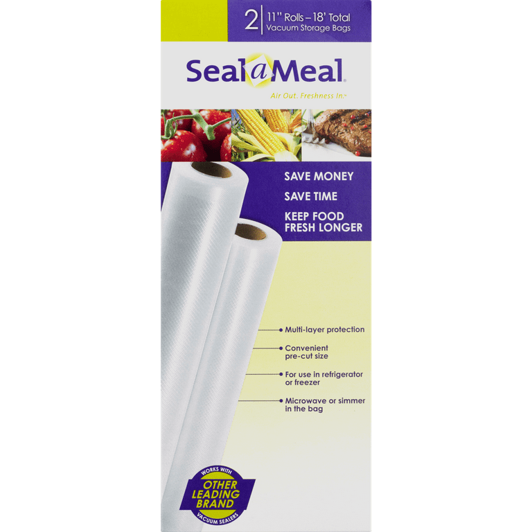 Seal-a-Meal 11 x 9' Vacuum Seal Rolls for Seal-a-Meal and FoodSaver Vacuum  Sealers, 2 Pack - FSSMBF0626-000