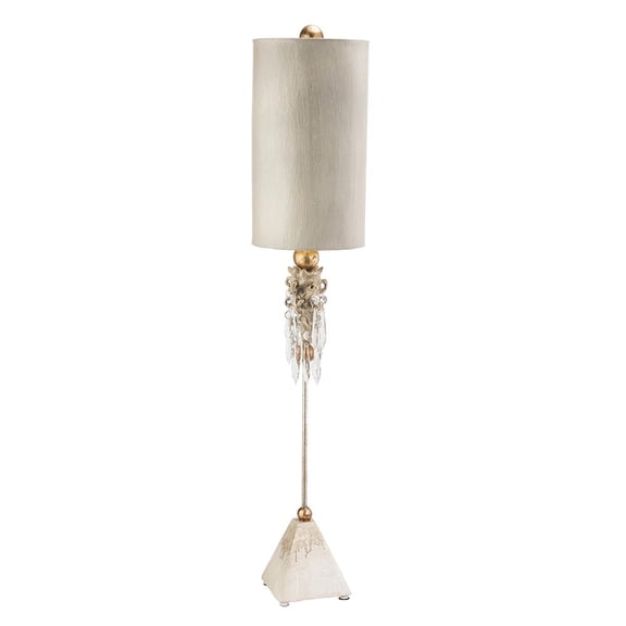 Lucas McKearn Madison Traditional Crystal Buffet Lamp in White Crackle/Gold