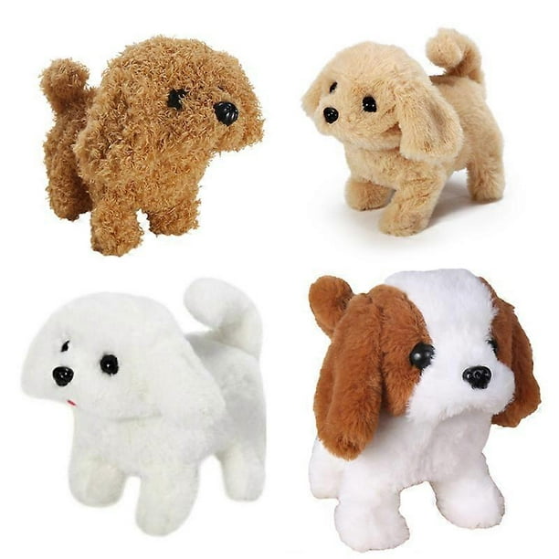 Electric Plush Toys Puppy Electronic Interactive Dog Walking Barking Tail Wagging Stretching Companion Animal for Kids Toddlers