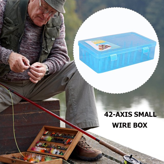Organizador Caja de almacenamiento de clasificación de carretes de 42 carretes Caja de contenedor de engranajes de línea de pesca (Azul) Ndcxsfigh Nuevos Originales