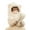 Beige, variant on Visland Kids Hooded Scarf Glove 3 In 1, Fashion Casual Solid Color Cute Bear Ear Design Soft Cozy Plush Flannel Winter Head Ear Neck Hand Warm Scarf Hat Mitten for Boys Girls Outdoor Daily Wear