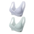 thumbnail image 1 of LAST CLANCE SALE! 2 Pack Nursing Sleep Bra Breastfeeding Bras Wireless Maternity Wide Band Shoulder Straps Bra, 34/75BCD,36/80AB, 1 of 15