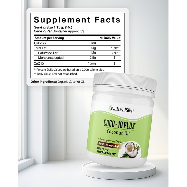 NaturalSlim Coco-10 Plus, Organic Coconut Oil and CoQ10 Blend