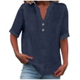 thumbnail image 2 of Womens Clothes Summer Kelon Women's Tops, Tees & Blouses Short Sleeve Shirts V Neck Boho Tops Summer Going Out Basic Tee, S, 2 of 9