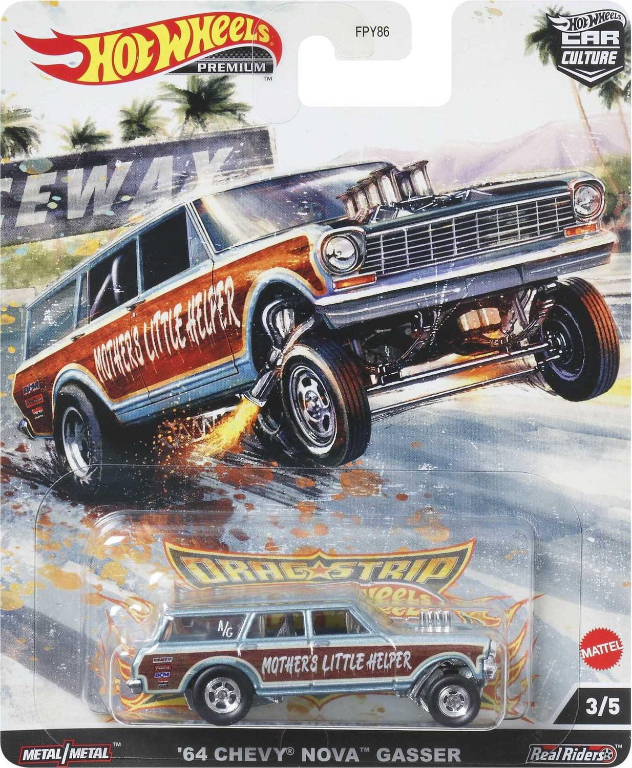 Hot Wheels Car Culture Circuit Legends Vehicles 64 Chevy Nova Wagon