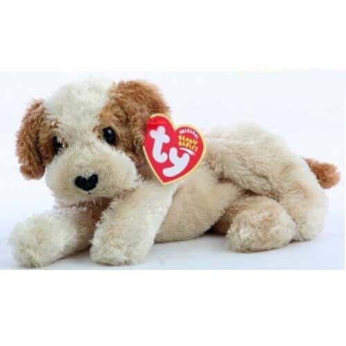 Ty Beanie Babies - BANJO the Puppy Dog 6" Plush (BONUS ONE RANDOM TY ERASER)