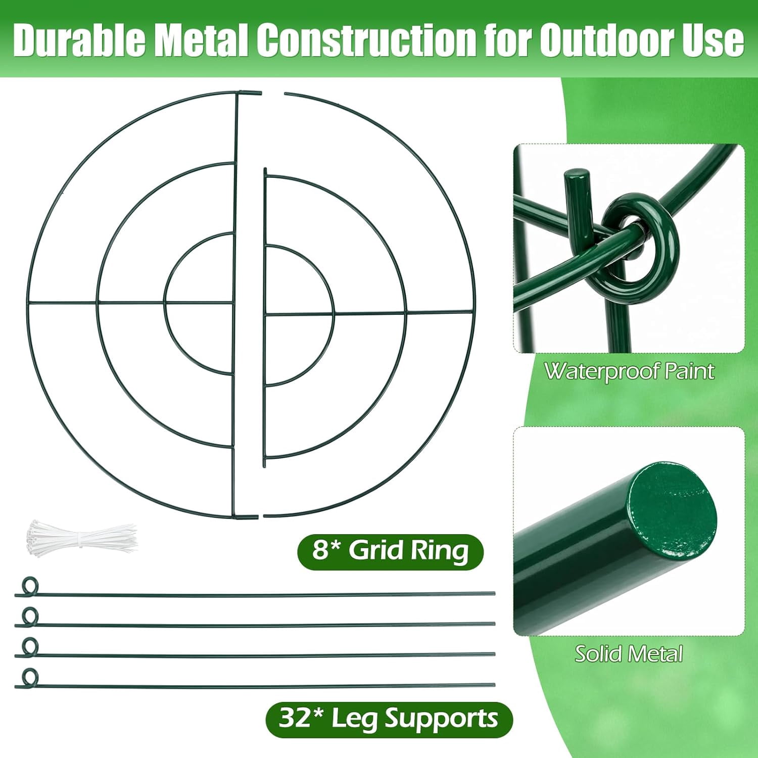 Peony Cages and Supports 8 Pack, 16.5 x 20 Inch Heavy Duty Plant Support Cage Set for Peonies, Roses & Tomatoes – Garden Stakes & s for Outdoor Plants (8 Pack, 16.5 x 20 Inch)