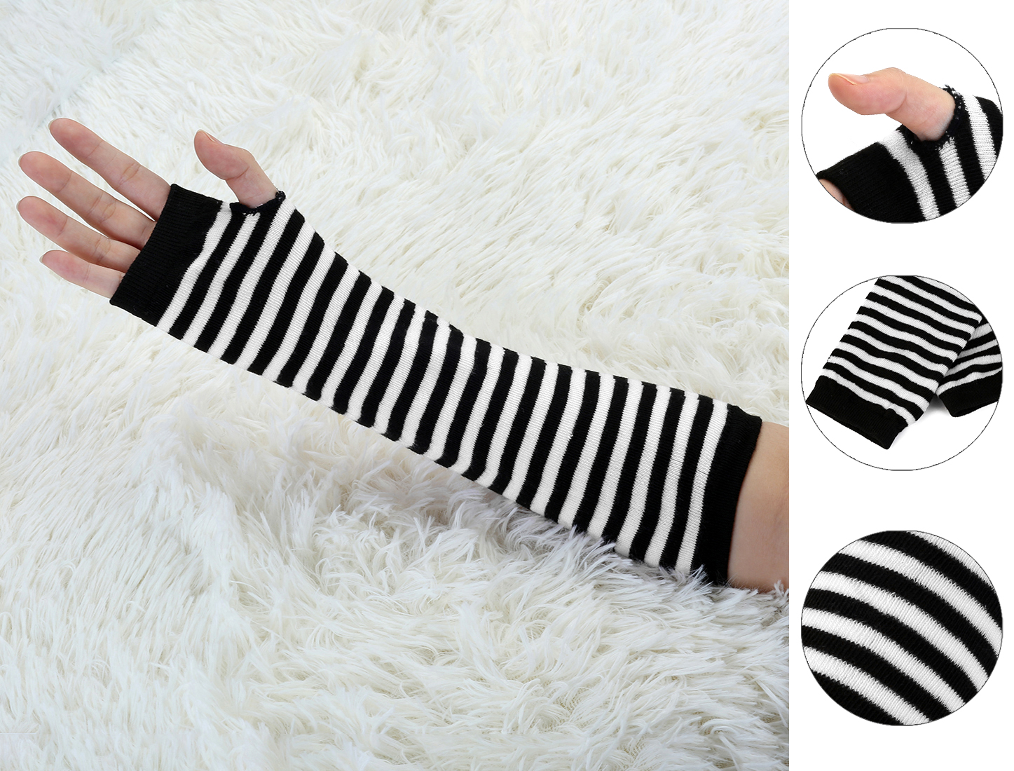 Nylon White Fingerless Arm Sleeves, Size: Free at Rs 45/pair in