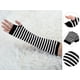 thumbnail image 2 of Guantes para mujeres INSPIRE CHIC con rayas blancas y negras, guantes sin dedos de acrílico, negro + blanco, 2 of 6