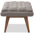 thumbnail image 4 of Baxton Studio Ottoman Capitonné Annetha en Gris et Noyer, 4 of 8