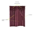 thumbnail image 3 of 2 Panel Window Curtain Set 120" W X 84" L With Valance And Sheer Backing And 2 Tassels -Faux Silk Shiny Curtain Set - Rod Pocket Drapes Leaf Floral Design Curtain Nada Burgundy, 3 of 3