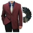 thumbnail image 1 of Sharp Hand Tailored Men 2B Dress Blazer w/1 Pair of Socks, Size 36S-62L - Burgundy 38L, 1 of 4