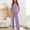 *Purple, variant on ClodeEU Women's Two Piece Set ,V Neck Top with Button ,Elastic Drawstring Waist Pants with Pockets Purple,Womens Plus S