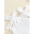 thumbnail image 5 of FEORJGP Toddler Baby Girl 2Pcs Summer Outfits 0 3M 6M 12M 18M Infant Cute Sleeveless Jumpsuits Tie Shoulder Strap Overalls Solid Pleated Rompers with rn Fashion Cute Casual Clothes for Daily, 5 of 6