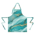 thumbnail image 2 of Cyan Marble Gold Spot Pattern Apron-Garden Aprons for Women with Pockets-Cotton Linen Waterproof Kitchen Cooking Gardening Aprons Adjustable for Kitchen,Cooking,BBQ and Salon 33x27 Inch, 2 of 7