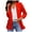 Red, variant on kamemir Women's Relaxed Scuba Knit Stretch Blazer with Scrunch Sleeves(White,L)