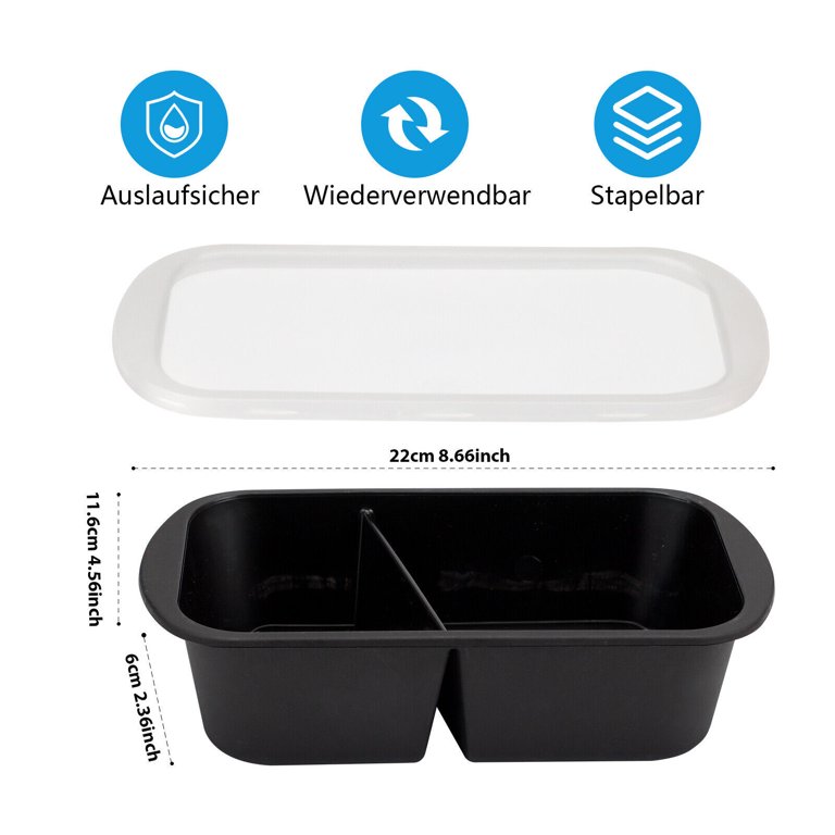 Mdhand Disposable Bento Box 20pcs Compartment with Lid Food Container Lunch Box, Black