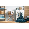 thumbnail image 2 of Ahgly Company Machine Washable Indoor Square Transitional Night Black Area Rugs, 5' Square, 2 of 7