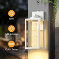 thumbnail image 4 of VIANIS White Outdoor Wall Lights, Large Exterior Lighting Fixtures Wall Mount for House, Modern Dusk to Dawn Sensor Outdoor Wall Sconce Lanterns for Front Porch, Outdoor Coach Lights with 10W LED Lam, 4 of 9