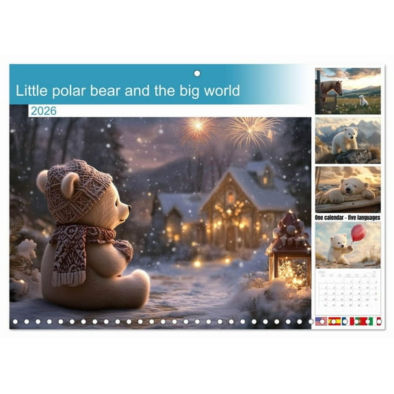 Little polar bear and the big world (Monthly Wall Calendar 2026 16.5 x 23.4 (open)), CALVENDO 14 Month Calendar