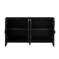 thumbnail image 5 of U-style Storage Sideboard With Mesmerizing Water Wave Door. Adjustable Shelves, Rubberwood Veneer. Iron Accessories. For Home Use Cabinet Alluring Door Appeal. Shelves. Robust Legs & Handles. Living, 5 of 6