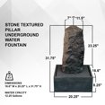 thumbnail image 3 of XBrand 31.75"H Gray Fiberglass Outdoor Modern Pillar Stone Textured Underground Water Fountain With Auto Shut Off Pump, Includes Underground Tank, Modern Outdoor Fountain, Lawn and Garden Décor, 3 of 11