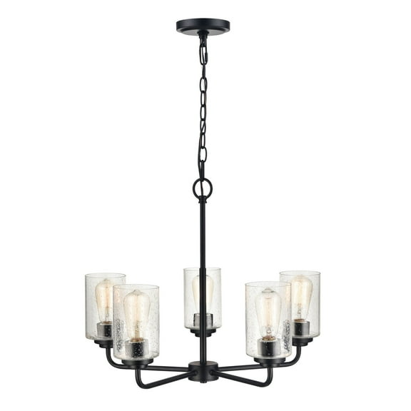9605-MB Millennium Lighting Moven - 5 Light Chandelier-18.75 Inch Tall and 23 Inch Wide-Matte Black Finish    -Traditional Installation