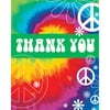 Club Pack of 96 Tie Dye Fun Retro Rainbow 60's Paper "Thank You" Notes 5"