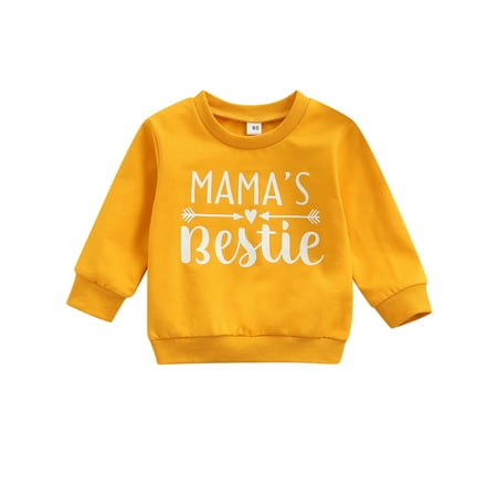 

Canrulo Newborn Baby Girls Boys Rompers Long Sleeve Letter Jumpsuit Kids Casual Autumn Spring Sweatshirt Yellow Sweater 2-3 Years