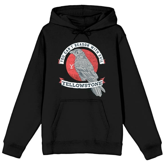 Yellowstone You Can't Reason With Evil Long Sleeve Black Adult Hooded Sweatshirt-Medium