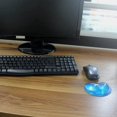 thumbnail image 5 of Reposamuñecas de gel de silicona suave para ratón, cojín de almohada para la mano, soporte para muñeca para teclado, ergonómico, translúcido en forma de corazón (2 piezas, azul), 5 of 5