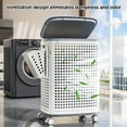 thumbnail image 5 of Joybos Wheeled Hamper, Plastic Laundry Hamper with Handle and Wheels for Easy Transport, White, 5 of 9