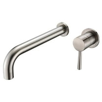 Single Handle High Flow and Long Spout Brushed Nickel Wall Mount Tub Filler Faucet Sumerain