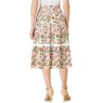 thumbnail image 3 of Allegra K Women's Boho Floral Lace Insert Drawstring Elastic Waist Summer Midi Skirt, 3 of 5