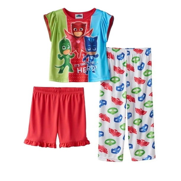 op vakantie Normaal gesproken aanklager Disney Babies Toddler Girls Silky PJ Masks Pajamas Rainbow Hero 3pc Sleep  Set - Walmart.com
