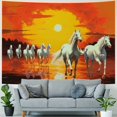 thumbnail image 4 of Fenyluxe Sunset Rainbow Horse Print Tapestry Wall Hanging Short Plush Fabric Home Decoration Dorm Beach Shawl 40x30inch, 4 of 6