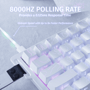 ATTACK SHARK X68 HE 60% Wired Mechanical Gaming Keyboard, Rapid Trigger, Adjustable Actuation, Hall Effect Magnetic Switches, 8KHz Polling Rate, RGB Backlit, PC/Mac Compatible, White Contours