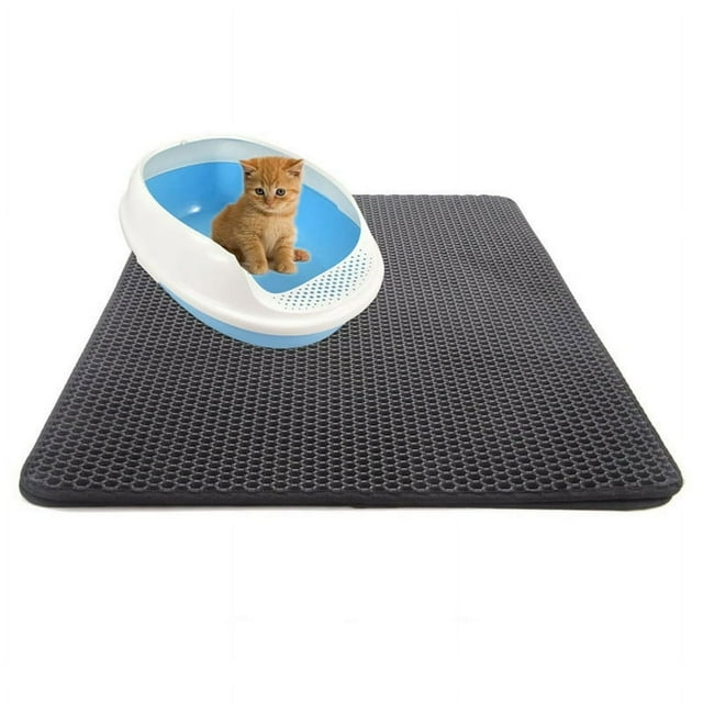 MesaSe Tapis de Litière pour Chat Tapis de Capture de Litière Design Double Couche Imperméable Résistant à l'Urine Tapis pour Animaux