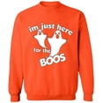 thumbnail image 2 of OXI Crewneck Sweatshirt - I'm Just Here For The Boos, Basic Casual Sweatshirts for Men's and Women Fleece Sweatshirt Long Sleeve - Orange Small, 2 of 2