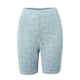thumbnail image 6 of JIAYUE Women's 2 Piece Outfit Sets Plus Size Ribbed Knit Crew Neck Half Sleeve Top And Shorts Solid Color Comfortable Loungewear Set For Female, 6 of 6