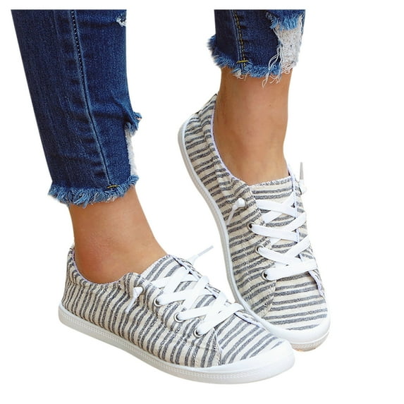 asdoklhq Womens Casual Shoes,Low-cut Canvas Shoes One-foot Lazy Korean Version Student Casual Flat Shoes