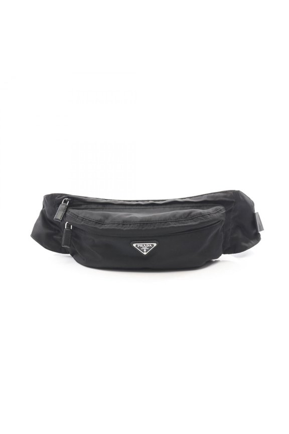Pre-Owned Prada Triangle Logo Waist Bag/Body Bag/Handbag, Nylon/Saffiano Leather,...