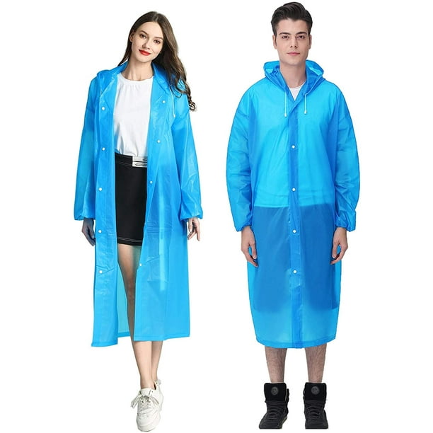 Durable Clear Rain Coat for Adults - Women and Men Fashion Hooded