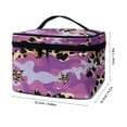 thumbnail image 6 of HELLHERO Travel Organizer with Brush Slots Make up Cosmetic Bags Wide-open Travel Make Up Organizer for Cosmetics & Toiletries Purple Leopard Camo, 6 of 6