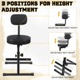 thumbnail image 4 of Adjustable Guitar Stool with Built-in Guitar Hook, Folding Chair with Backrest & Footrest, for Acoustic/Electric Guitar, Bass, Home Studio, Gig, 4 of 11