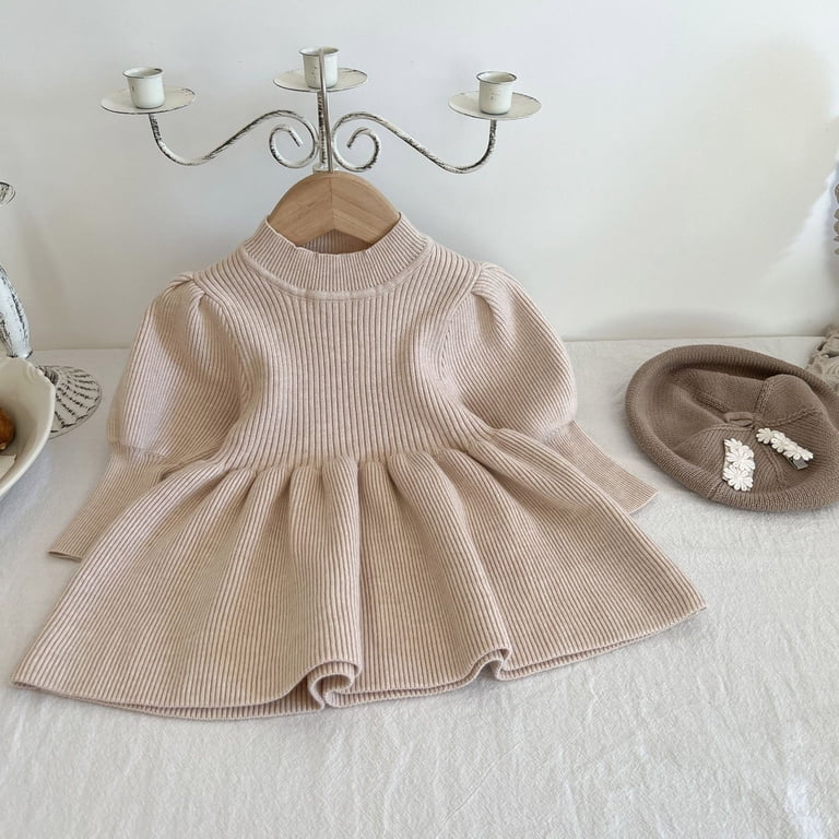 Dresses for girls toddler baby girl knit sweater dress long sleeve casual birthday party dresses for winter