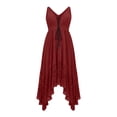 thumbnail image 4 of QUNYINEY Long Womens Summer Dresses Sleeveless Boho A Line Sundress Pleated Loose Fit V Neck Casual Drawstring Dresses, 4 of 6